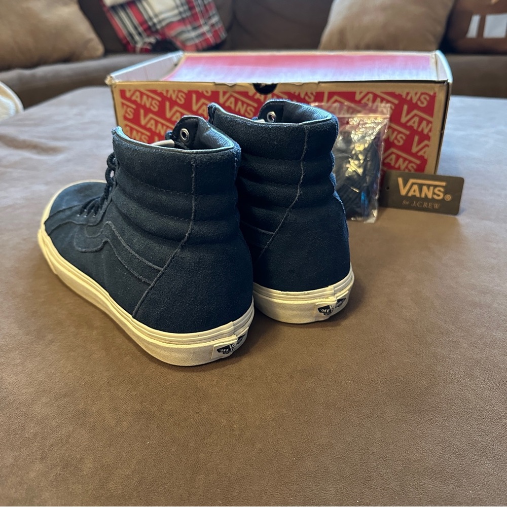 Vans Sk8 Hi Reissue X J Crew Indigo Suede Navy Blue High Top Skateboarding - Picture 4 of 9